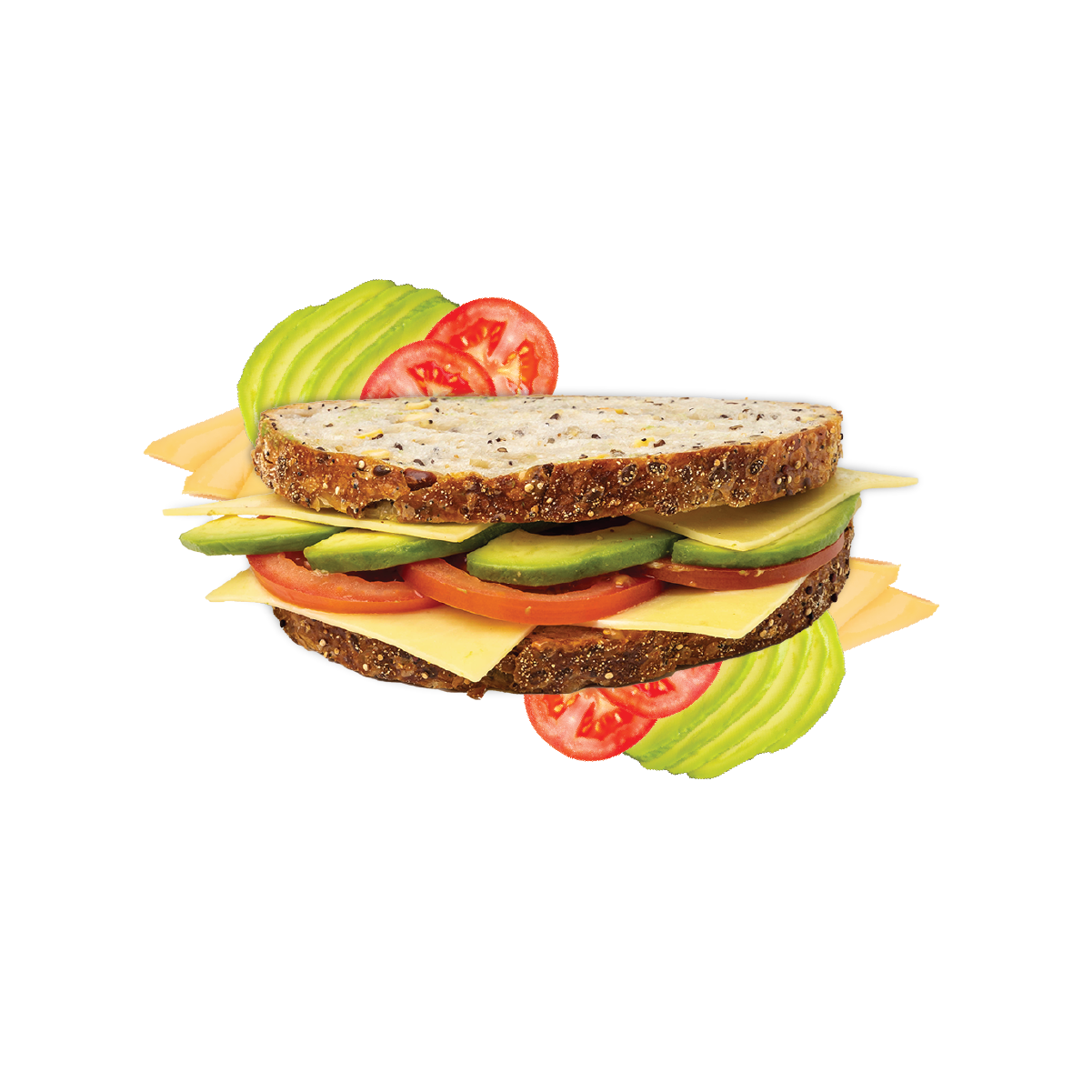 Avocado, Cheese & Tomato on Quinoa & Soy