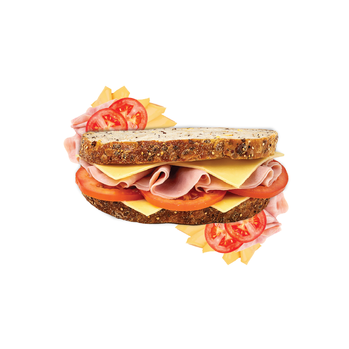 Ham, Cheese & Tomato Sandwich on Quinoa & Soy