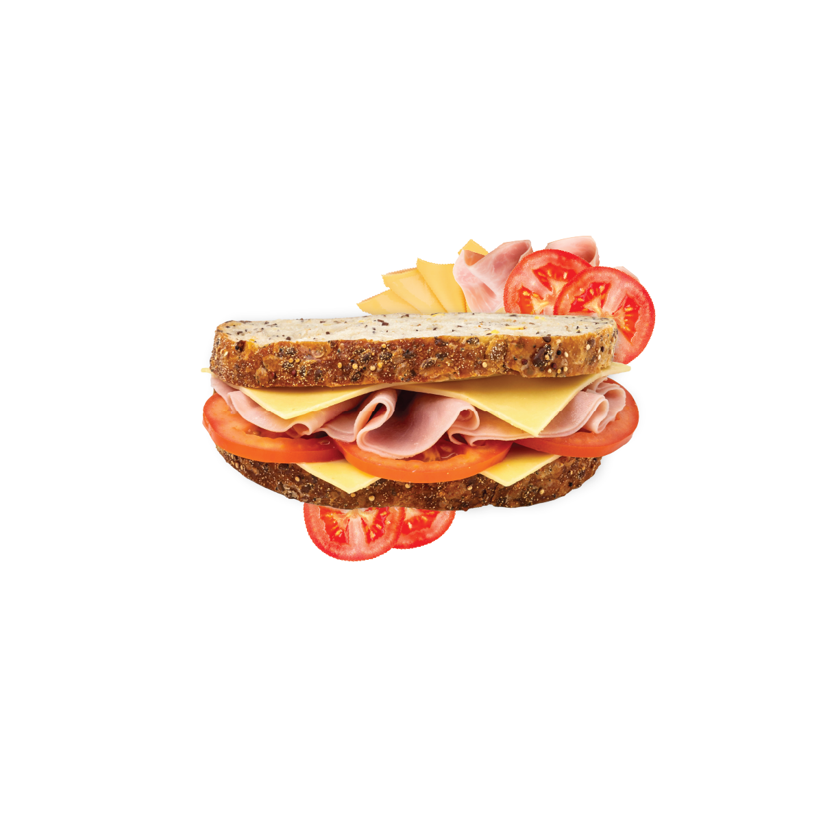 Ham, Cheese & Tomato Sandwich on Quinoa & Soy