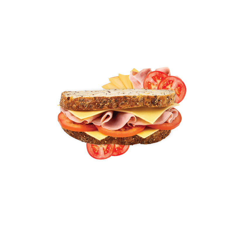 Ham, Cheese & Tomato Sandwich on Quinoa & Soy