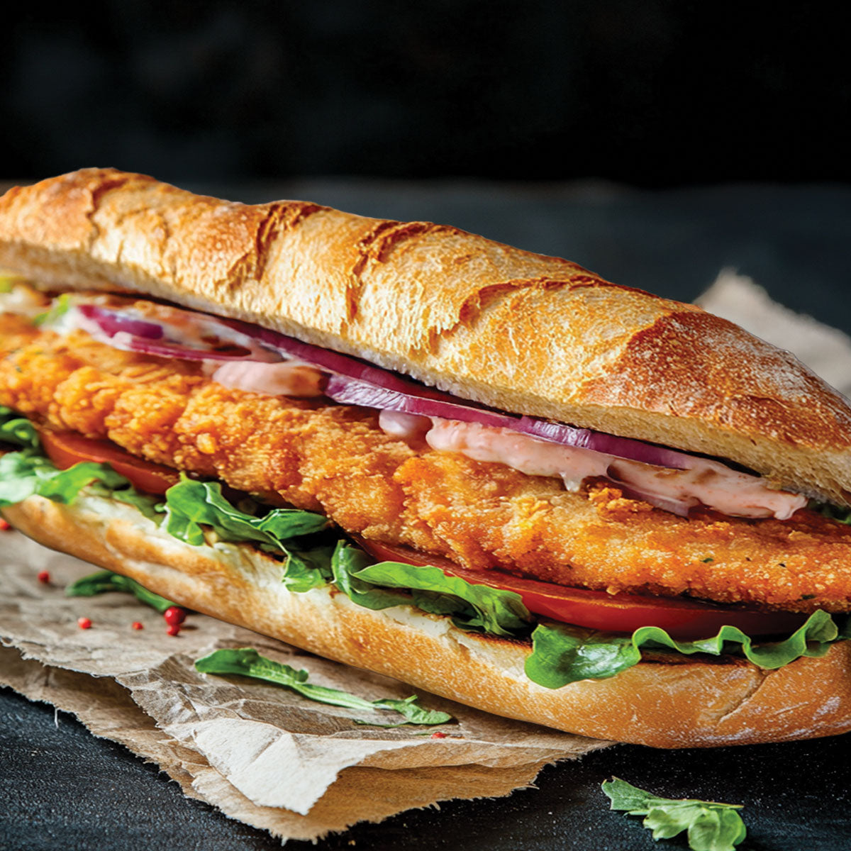 Chicken Schnitzel Baguette